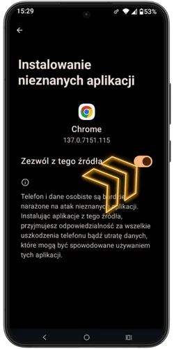 Włącz instalację z nieznanych źródeł