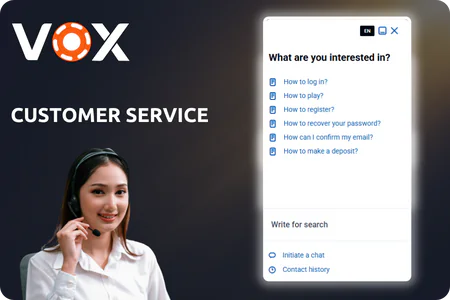Vox Casino support directly in the app