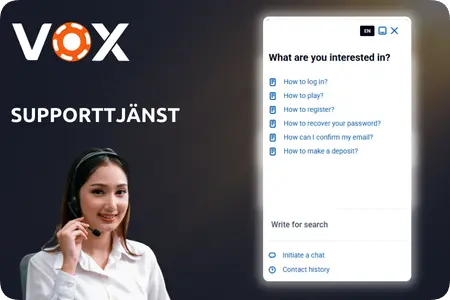 Supporttjänst VoxCasino